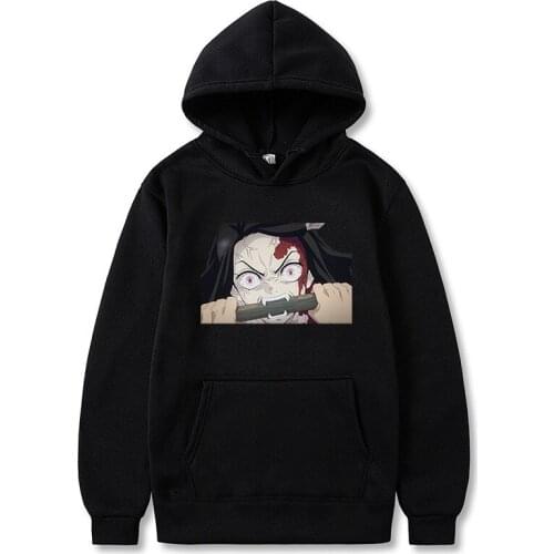 Anime Hoodie Demon Slayer Nezuko Juxtaposed Men Women Unisex Hoodies Harajuku Streetwear Casual Dropship Plus Size Sweatshirt