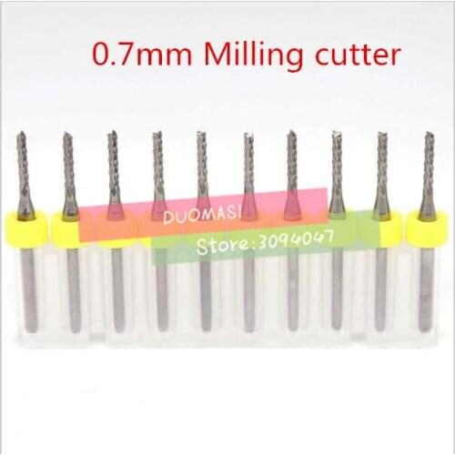 Free Shipping 10pcs 3.175*0.7mm Carbide End Milling Engraving Edge Cutter Drill Router Bits for CNC/PCB Machine Woodworking