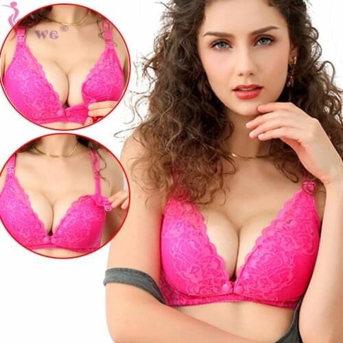 SEXYWG Maternity Nursing Wire Free Bra for Breastfeeding Lace Nursing Bra Lightly Padded Supportive Breastfeeding Maternity Bras