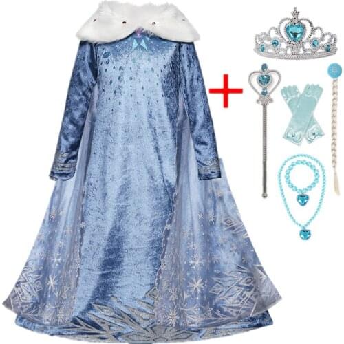 Girls Cosplay Dress For Kids Halloween Carnival Party Clothes Children Christmas Princess Costume Fancy Snow Queen Dress Up