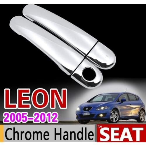 For SEAT LEON 2005-2012 Chrome Handle Cover Trim Set MK2 1P FR FR+ Cupra 2008 2009 2010 2011 Car Accessories Sticker Car Styling