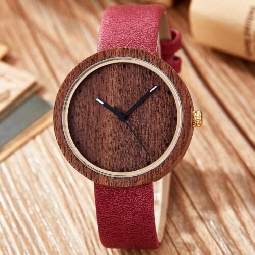 Retro Wood Watch Men Quartz Wrist Watches Casual Wooden Watch Case Male Soft Leather Strap Clock Eco-friendly Reloj de madera