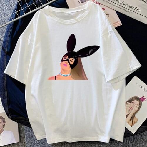Pop Singer Ariana Grande Printed T Shirt Vintage Female Tops Summer Harajuku Cotton Hipster Women Clothing Mujer Camisetas