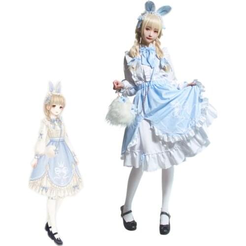 Game Miracle Nikki White Bunny Candy Cosplay Women Cute Lolita Dress Daily Sweet Princess Dress Halloween Cosplay Costume
