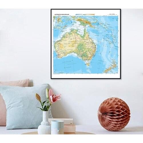 The Oceania Map In Dutch Wall Art Pictures Non-woven Canvas Painting Posters and Prints Home Office Decoration Students Supplies