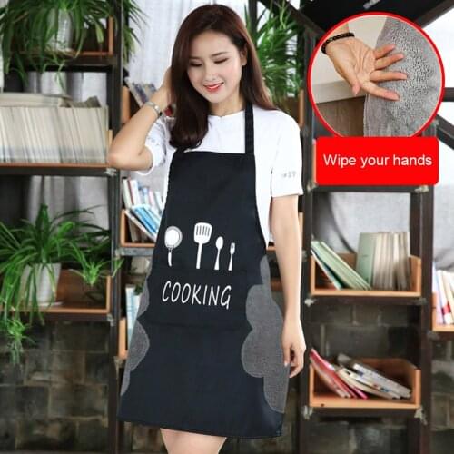 Erasable Hand Waterproof Apron Kitchen Oil and Dirt Antifouling Cartoon Halter Apron JAN88