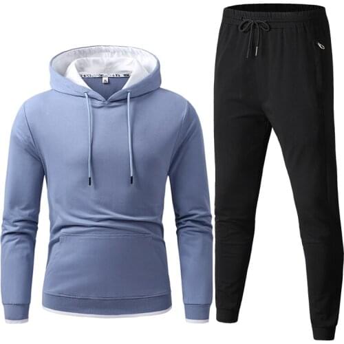 Men Set Casual Hooded Jackets Fashion Male Set Warm Tracksuit Sportswear Hoodies+Pants Sets Male Coat Jacket Men Long Sweatshirt