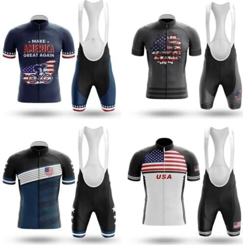 USA Summer mens Bicycle clothing Multiple Choice Cycling kit bike equipment MTB suit jersey set Cycling Set Gel Breathable