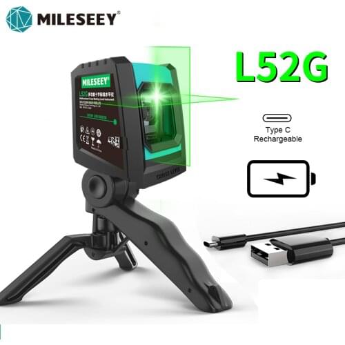 Mileseey New 2 Lines Laser Level L52R Professional Vertical Cross Laser Leveler with Battery and Tripod лазерный уровень