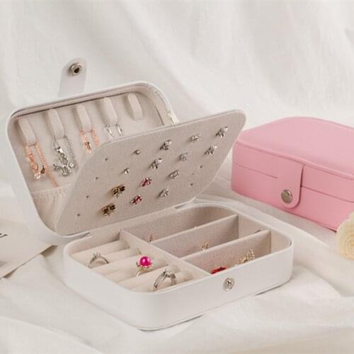 Button Type Multi-functional Storage Box PU Leather Material Jewelry Box Simple Fashion And Convenient Seven Colors Can