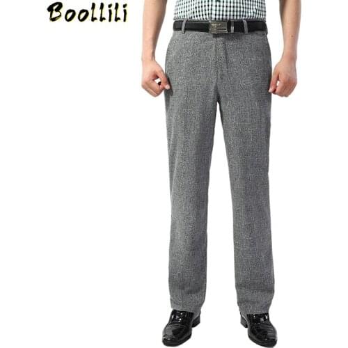 Men Classic Business Long Pants Spring Autumn Big Size Casual Loose Thin Breathable 10 Colors Baggy Trousers For Men Size 30-40