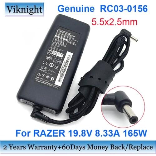 Genuine 165W 19.8V 8.33A 5.5x2.5mm Adapter Charger For RAZER BLADE PRO 17 RZ09-01953 RC03-0156 RC030156 RC30-0165 RC30-01650100