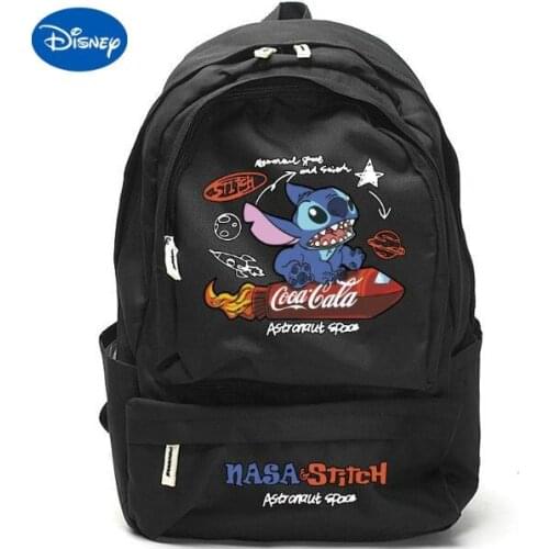 Original Disney Stitch Cartoon Tide Brand Large Capacity Student High School Student School Bag Backpack Backpack Men And Women