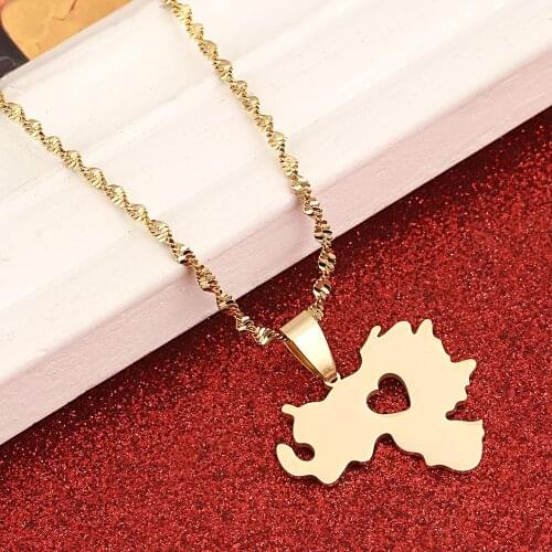 Stainless Steel Venezuela Map Pendant Necklace Fashion Venezuelan Map Charm Jewelry