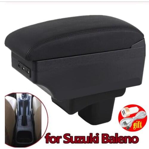 For Suzuki Baleno Armrest box Car interior armrest Double layer rechargeable USB