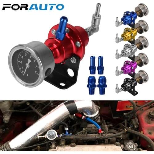 Adjustable Fuel Pressure Regulator Car Accessories Vehicle Refitting fuel Supercharger Aluminum Universal with Gauge Kit
