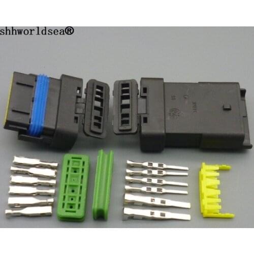 Shhworldsea 100set 6Pins 6Way Car Motorcycles Waterproof Electrical Connector Plug auto