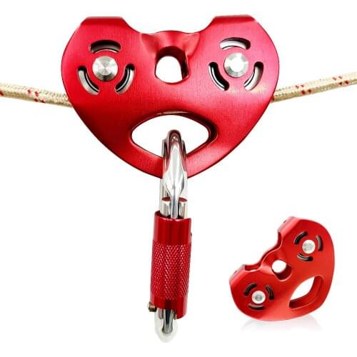 Climbing Pulleys, 30KN Dual Pulley Zip Line Rescue Crane Pulley Block Trolley Cable Outdoor Rock Climbing Lifting Equipment