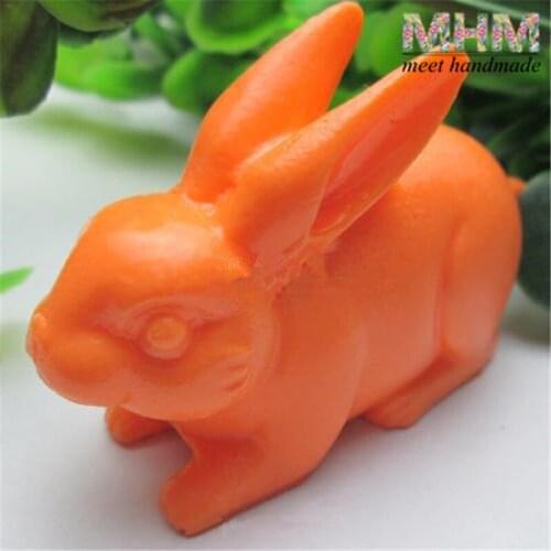 DIY 3D Cute Rabbit Shaped Silicone Mold Fondant Cake Decoration Mold Handmade Soap Mold 7.2*3.7*4.8cm