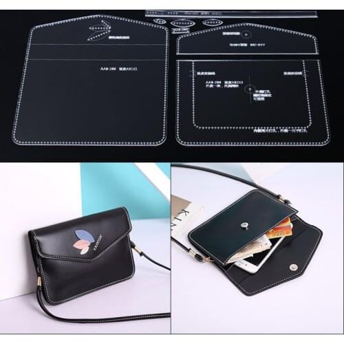 1Set DIY Sewing Handbag Shoulder Bag Leather Stencil Template Acrylic Stencil Sewing Patterns 20*14*1cm