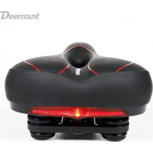 Deemount Bicycle Saddle with Taillight & Special Shock Reduction Device Streamlined Seat Foam Cushion Cycle Trunk Lantern