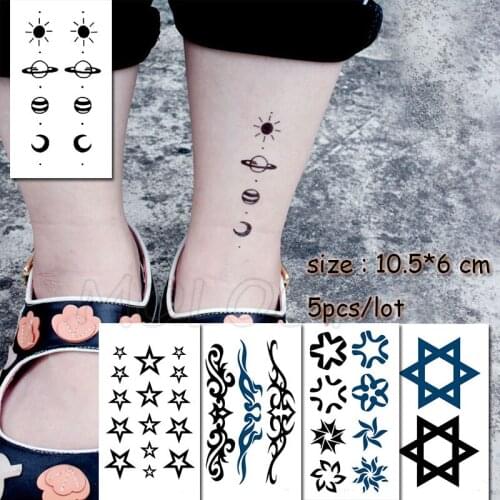 Temporary Tattoo Sticker planet star totem waterproof fake Tatto Water Tatoo for girl woman kid man small size sell in lots