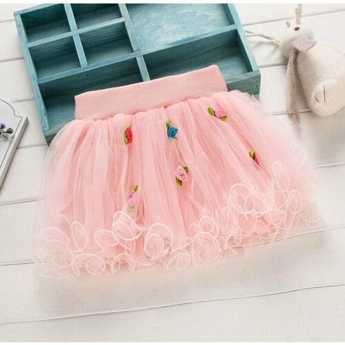 2019 New Hot Spring Summer Baby Girls Ballerina Tutu Skirts Children Fluffy Pettiskirts Kids Rose Flowers Skirt Girl clothes