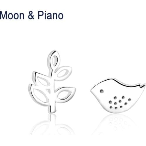 925 Sterling Silver Irregular Tree and Bird Stud Earrings Party Fine Jewelry For Girl High Quality Trendy Birthday Gift For Lady