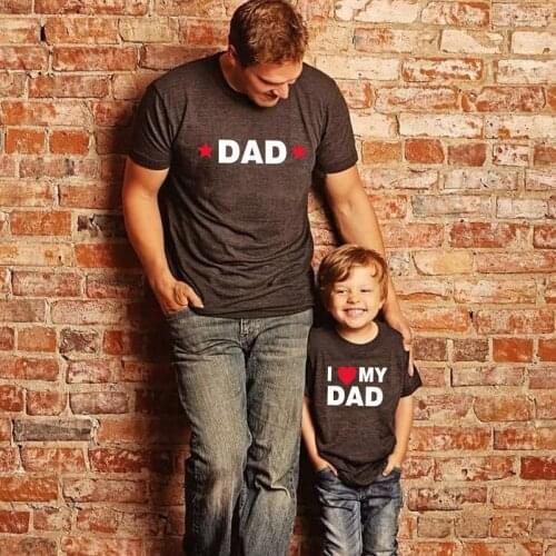 Family Matching Short Sleeve Black T-shirt Cotton Child Top Boys Baby Girl Star Print 1pc Fashion Dad Family Look