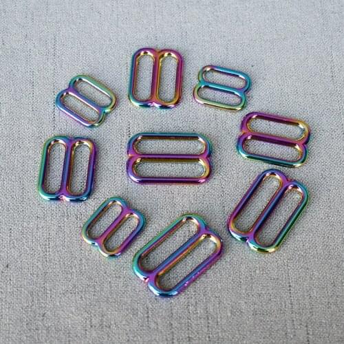 100 Pcs 15mm20mm25mm Metal Straps Adjuster Slider Webbing DIY Bag Dog Collar Belt Buckle Garment Sewing Accessory Glide Hardware