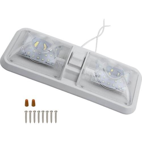 12V RV Ceiling Dome Light Bilateral Adjustable 48LED Ceiling Light RV Interior Lighting Trailer Lights with Switch for Camper RV