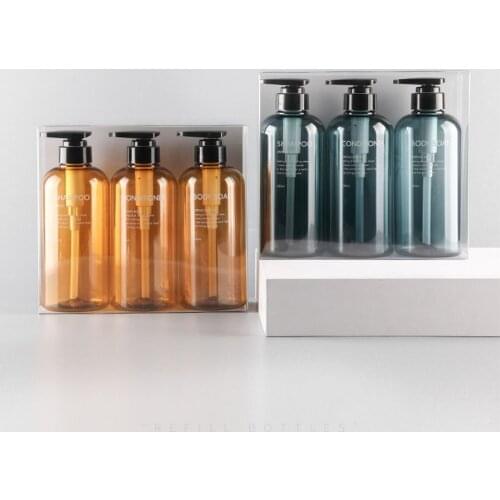 3pcs Soap Dispenser shampoo Bottle Liquid Travel Tools Body Soap Shampoo Bottles Plastic Pump Bottle box Bathroom accessories