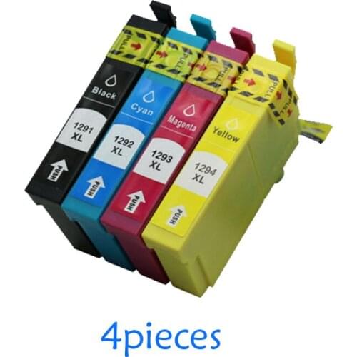 4PCS Compatible Ink cartridges For Epson T1291 Stylus SX235W SX-235W SX 235W inkjet printer cartridge T1291 T1292 T1293 T1294