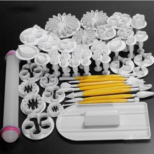 46pcs Sugarcraft Cake Decorating Tools Fondant Plunger Cutters Cake Tools Cookie Biscuit Cake Mold Bakeware Accessories