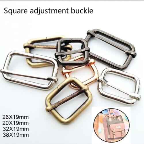 5Pcs Metal Webbing Bag Buckle Slide Adjustor Adjustable Square Ring Buckles