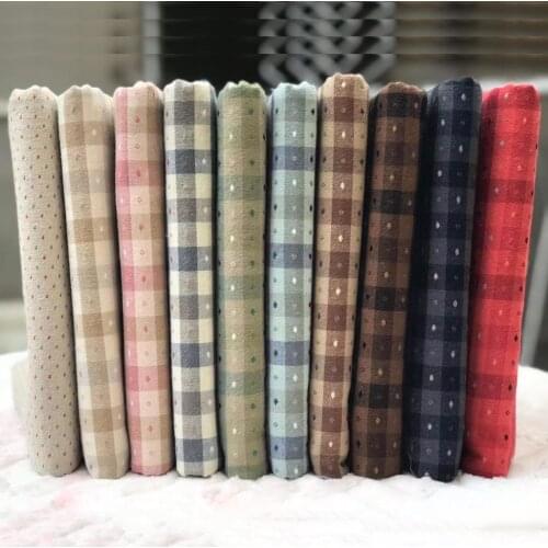 50x70cm DIY Japan fabric Little Cloth group Yarn-dyed fabric,for sewing Handmade Patchwork Quilting ,Grid stripe dot