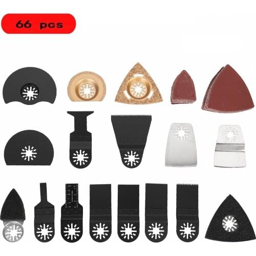 66Pcs Multifunction Saw Blades Set Renovator Metal Wood Assorted Blades Woodworking Oscillating Tool Accessories Kit