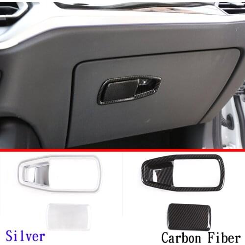 ABS Carbon Fiber For BMW 3 Series G20 G28 2019-2020 Co-pilot Glove Box Handle Frame Decoration Cover Trim Interior Accessories