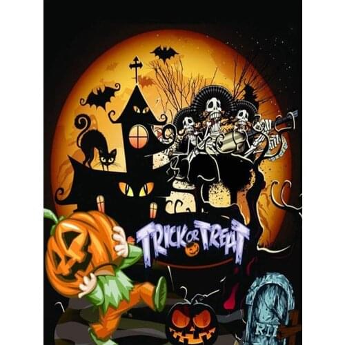 Halloween "Pumpkin Skull" 5D DIY Diamond Painting full of diamond embroidery cross stitch Rhinestone painting decoration