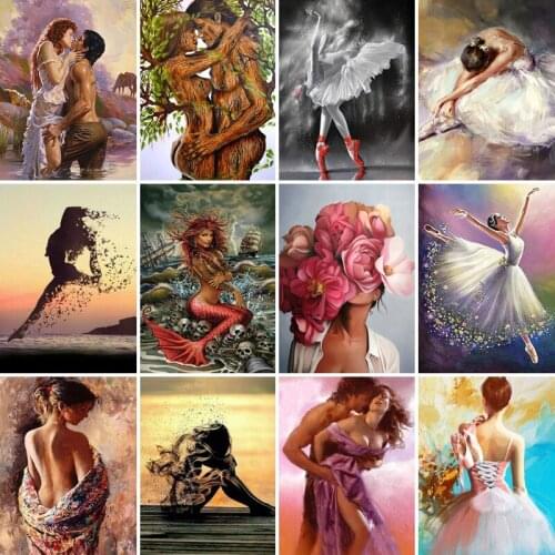 30x40x50x60x70 diamond painting 5D Full Square embroidery mosaic Cross Stitch Woman couple kissing DIY home Decoration gift