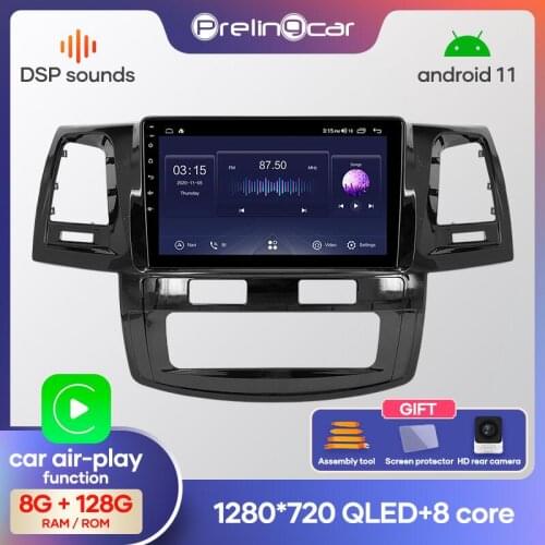Prelingcar Android 10.0 Car Radio Multimedia Video Player GPS Navigation For Toyota Fortuner AN50 AN60 HILUX Revo Vigo 2008 2014