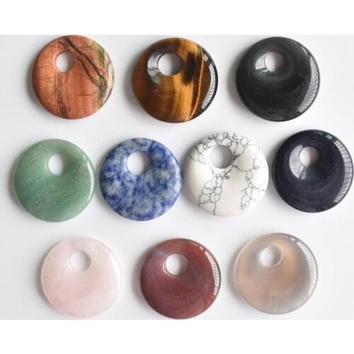 2020 New Assorted natural stone gogo donut charms pendants beads for necklace Bracelet jewelry making Wholesale 10pcs/lot free