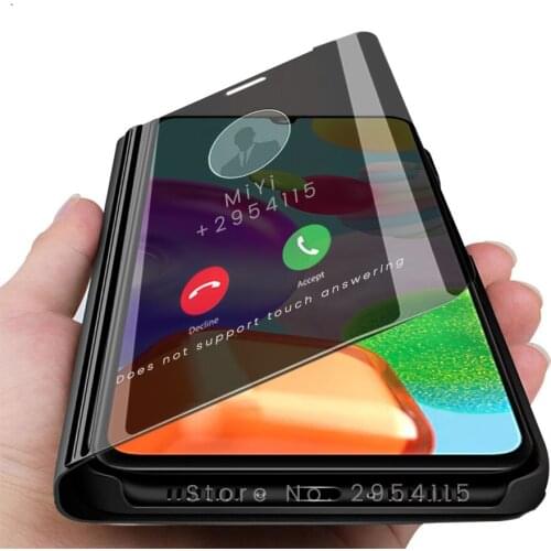 Samsang a 41 case smart mirror flip cover cases for samsung galaxy a41 2020 6.1'' phone magnetic stand book coque fundas