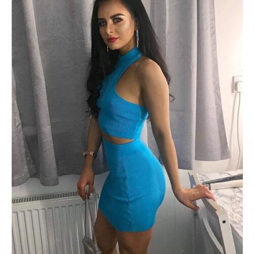 European and American Summer New Womens Wear Yellow Neck Collar Sleeveless Vest Mini Skirt Two Suit