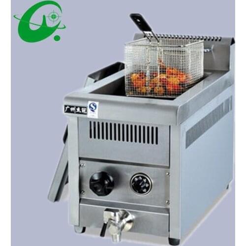 Stainless Steel Counter Top Gas Fryer 14L French fries Duck Counter top Deep Fryer Gas cylinder blast furnace