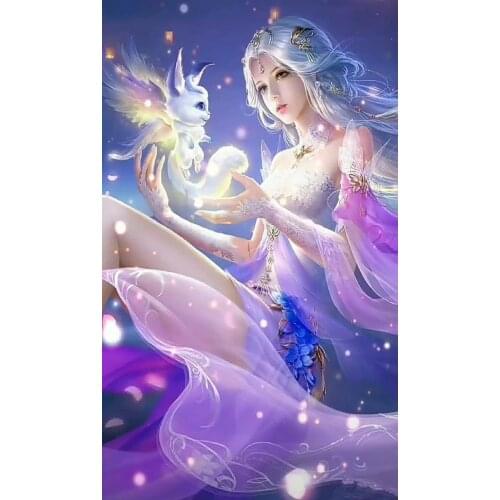 JMINE Div 5D goddess fairy light Full Diamond Painting cross stitch kits art High Quality Cartoon 3D paint by diamonds