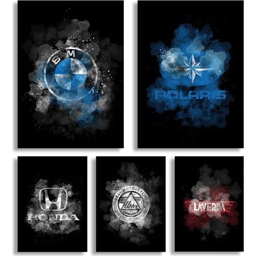 Various car logo poster pictures Nordic style abstract art prints modern decoration family living room canvas painting frameless