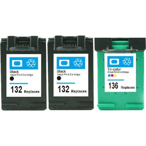 Einkshop Brand 132 136 Compatible Ink Cartridge Suitable For HP Officejet 6213 5443 D4163 Photosmart 2573 C3183 1513 Printer
