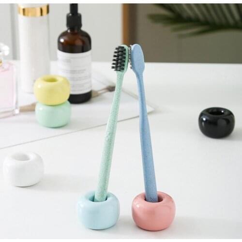 Ceramic Portable Toothbrush Holder Multifunctional Toothpaste Holder Mini Organizer Case Bathroom Accessories