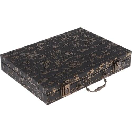 Chinese Chess Set Xiangqi in a Foldable Leather Box Travel Games Sets Board